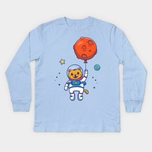 Astronaut Cat Kids Long Sleeve T-Shirt